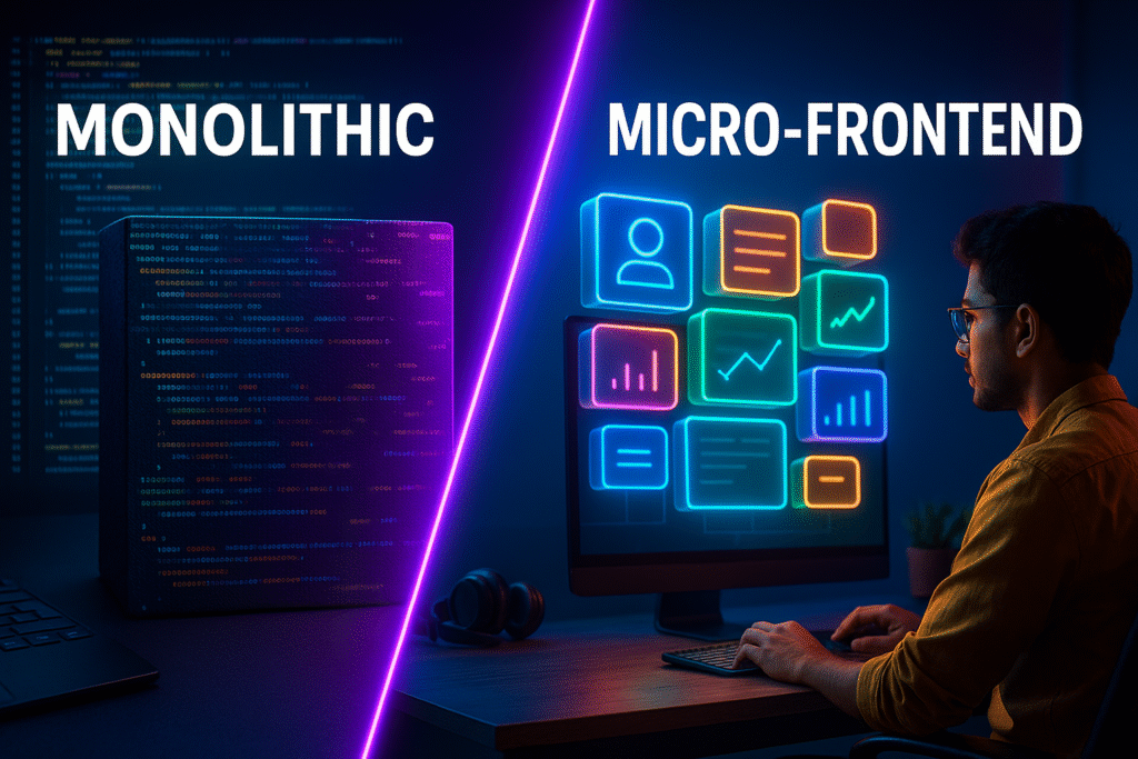Monolithic vs. Micro-Frontend Contrast